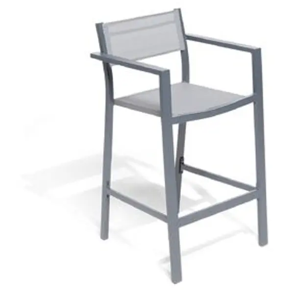 Chaise haute Oslow aluminium et textilène 55x53xH96,5 cm
