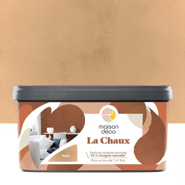 Peinture a effet, La chaux MAISON DECO, rotin, extramat, 2.5 l - MAISON DECO