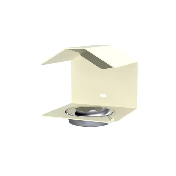 Mangeoire à oiseaux Sirocco beige 16 x 15 x 14 cm - acier époxy - fixation murale ou suspendue - Louis Moulin