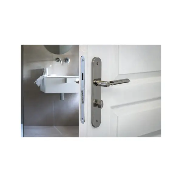 Serrure encastrable magnétique à condamnation pour salle de bain et toilette, axe 40mm, bouts ronds - THIRARD