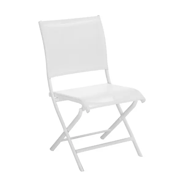 Lot de 2 Chaises de jardin pliantes Elégance - blanc- toile TPEP Soft Touch - PROLOISIRS