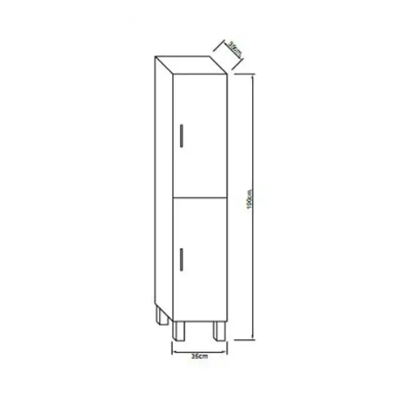 Colonne sur pieds Ancoflash 2 portes H160 - L35
