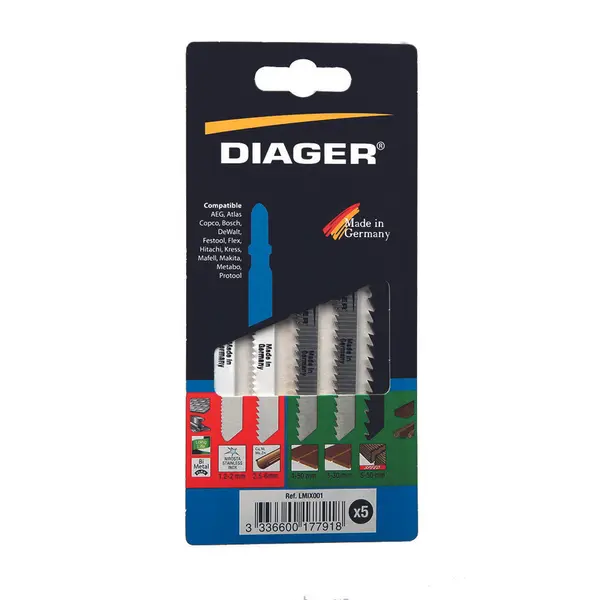Pack de 5 lames scie sauteuse pour bois et métal - LMIX