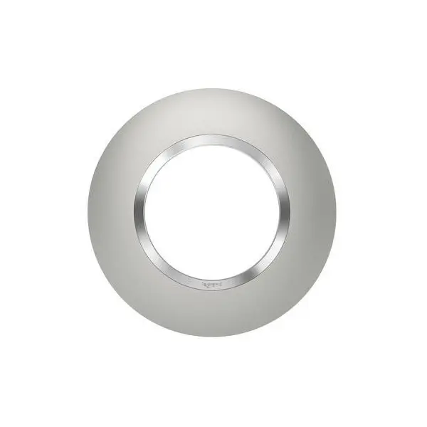 Plaque ronde dooxie 1 poste finition effet aluminium bague effet chrome- 600975