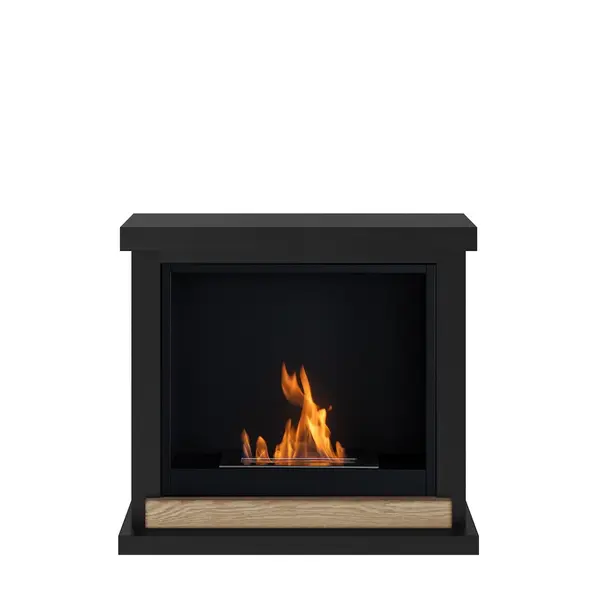 Cheminée bioéthanol - FreeFlame HAGEN - flamme réelle sans conduit - noire - TAGU