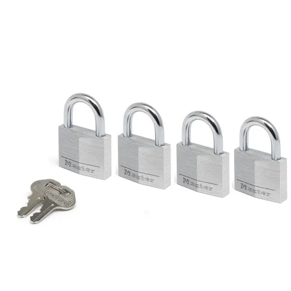 Lot de 4 cadenas à clé aluminium, l.40 mm - MASTER LOCK