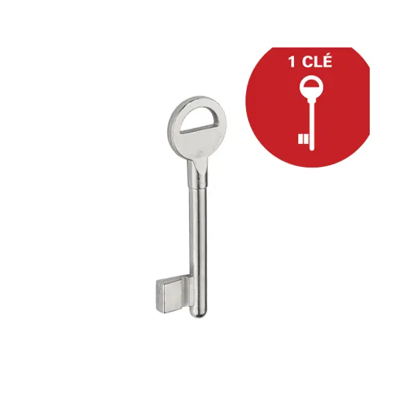 Serrure encastrable NF à clé pour porte de chambre, axe 40mm, bouts ronds, 1 clé - THIRARD
