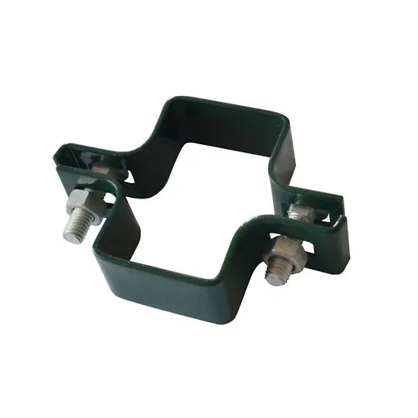 Fixation double en acier vert pour poteau rectangulaire - L.60 x l.45