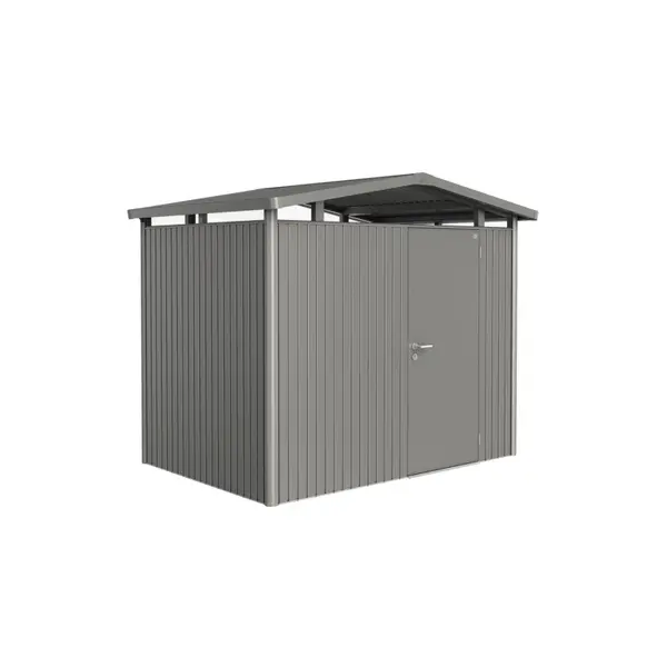 Abri de jardin en métal Panorama 1 porte gris métallisé 2,73 x 1,98 x 2,27 m BIOHORT