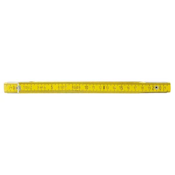 Mètre pliant jaune en bois, L. 2 m