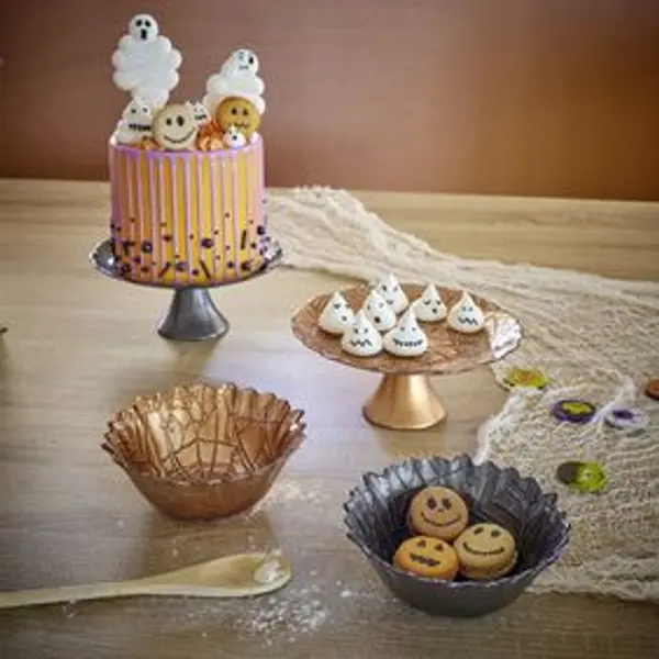 Plat de présentation Halloween en verre Ø21cm