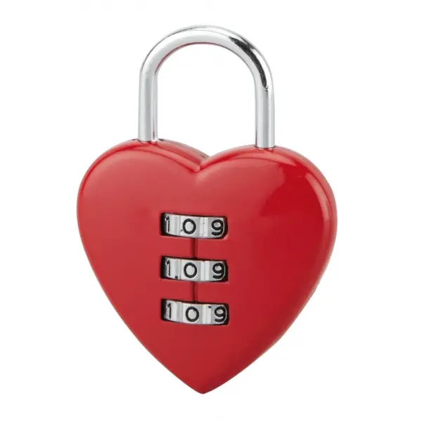 Cadenas à combinaison Fantasy Coeur, 3 chiffres, intérieur, anse acier - THIRARD