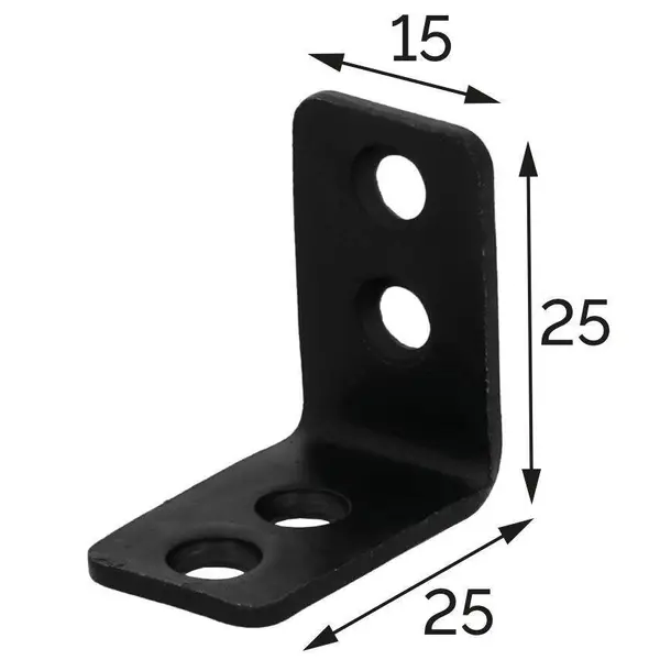 Equerre acier zingue noire Magnodur 25x25x15, SUKI - SUKI