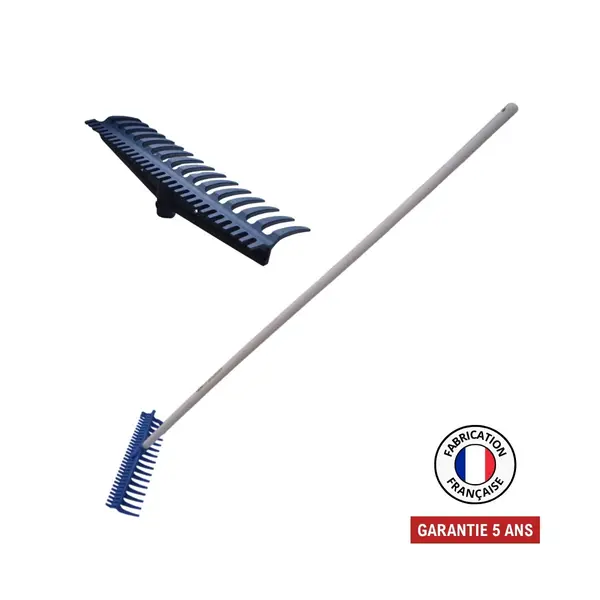 Râteau réversible 16/30 dents nylon renforcé fibre de verre - manche 165 cm PEFC - PERRIN