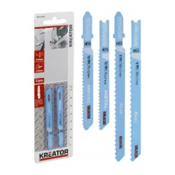 Lames de scie sauteuse hss pour metaux 2 lames 100 mm 8 tpi (3 mm) 'U' Aluminium - Kreator
