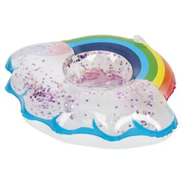 Porte verre gonflable arc-en-ciel à paillettes 20x20cm
