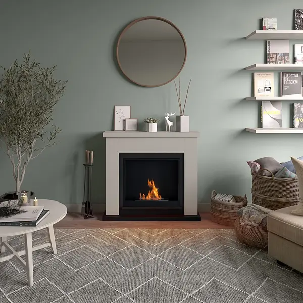 Cheminée bioéthanol - FreeFlame FRODE - flamme réelle sans conduit - beige - TAGU