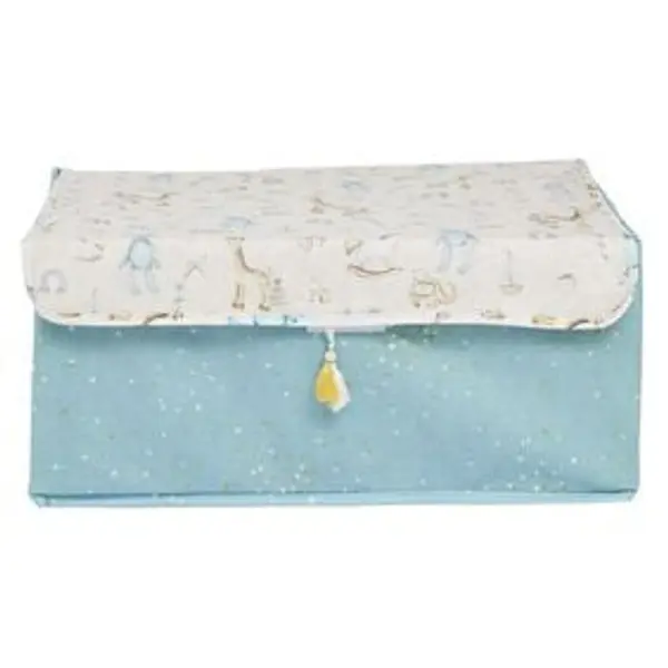 Boîte de rangement enfant rose ou bleu x3 - 28x14xH14cm