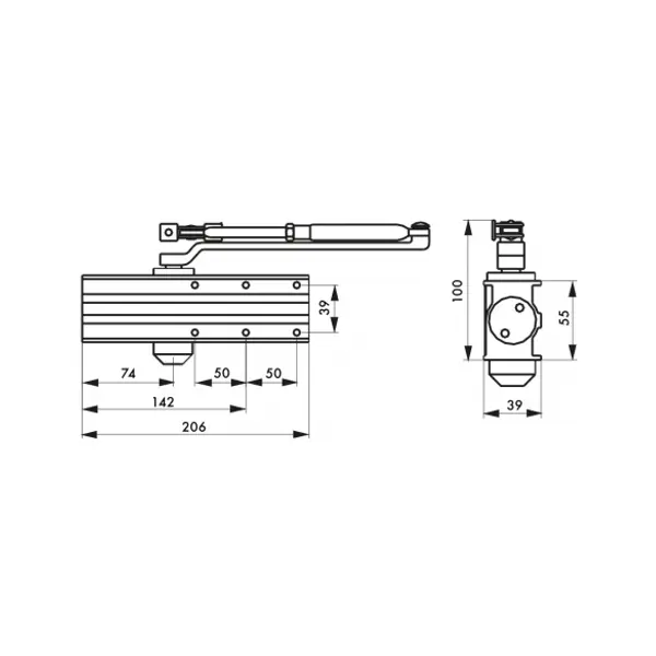 Ferme-porte automatique hydraulique Design force 3, blanc - THIRARD