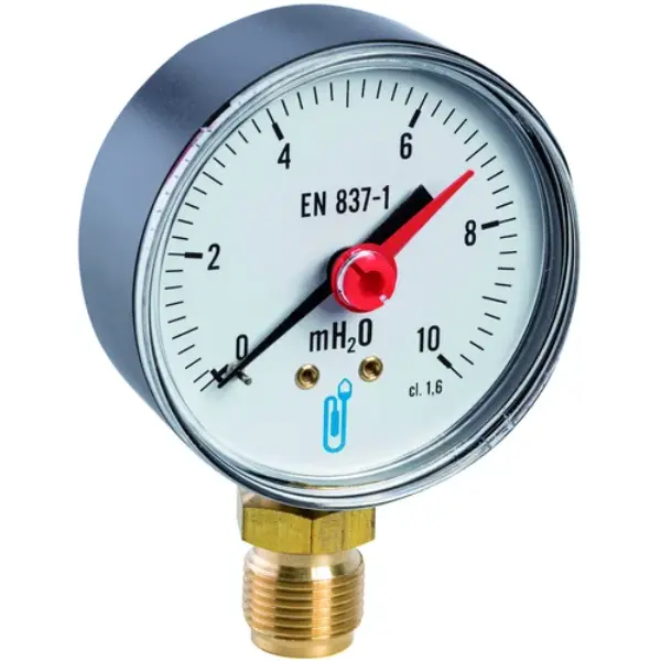 Hydromètre raccord vertical 12x17 - cadran Ø63mm 0 à 10bars