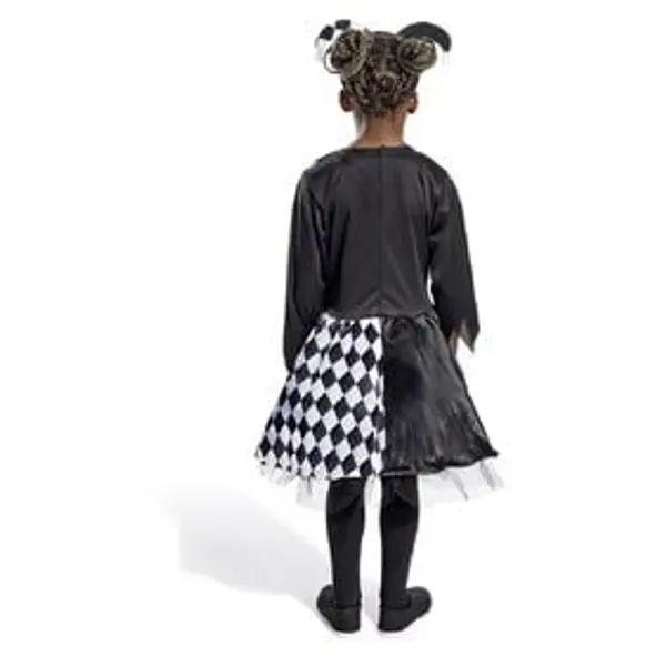 Déguisement enfant Halloween arlequin noir et blanc robe 4/6ans