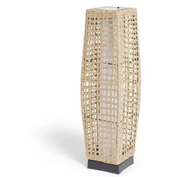 Lanterne solaire osier métal Bali Ø16xH68cm
