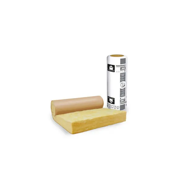 Laine de verre 100mm Comble perdu 40 R:2,5 - 10m x 1,2m - Rouleau kraft