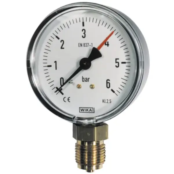 Manomètre vacuomètre raccord vertical 15x21 - cadran Ø80mm de -1 à 0bars