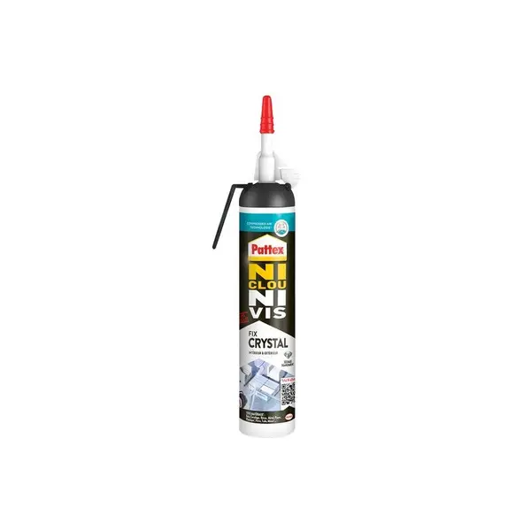 Colle fixation int/ext polymer pattex ni clou ni vis crystal msp 210g - PATTEX
