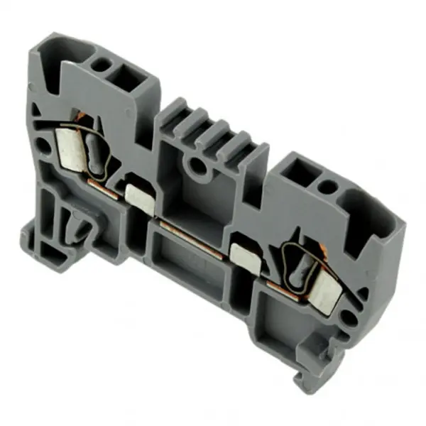 Borne de jonction à ressort 2,5mm² GRIS - Connexion automatique - 1 entrée + 1 sortie