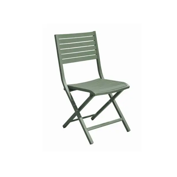 Lot de 2 chaises pliantes Lucca Alu/Lattes - Amande - PROLOISIRS