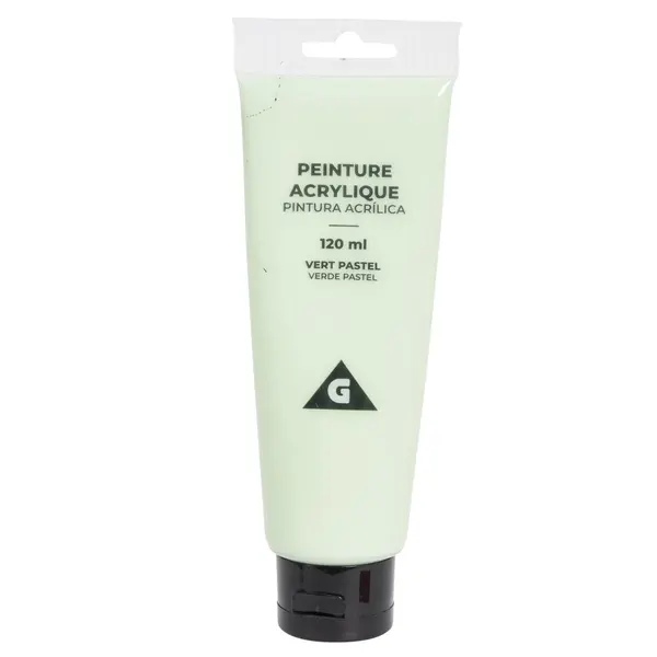 Tube peinture acrylique 120ml vert pastel