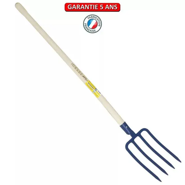 Fourche à bêcher douille 4 dents 27 cm manche pomme - PERRIN