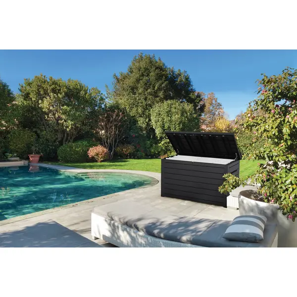 Coffre de jardin résine Ontario gris, l.147 x H.86 x P.83 cm - Keter