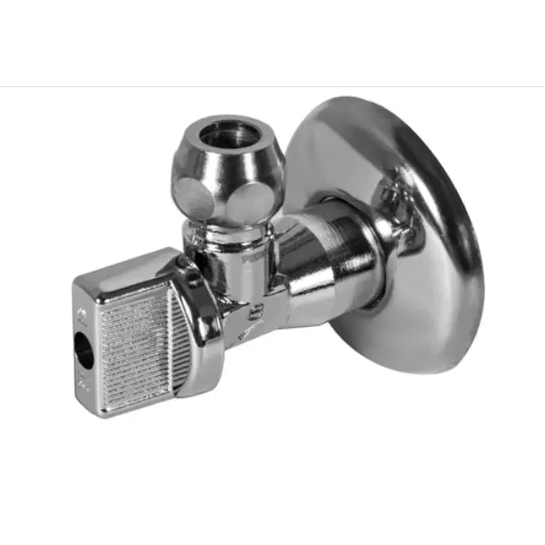Robinet laiton chromé équerre avec rosace pour lavabo Mâle - Série 640