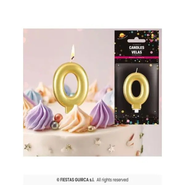 Vela Cumplea?Os N? 0 Oro R-32580