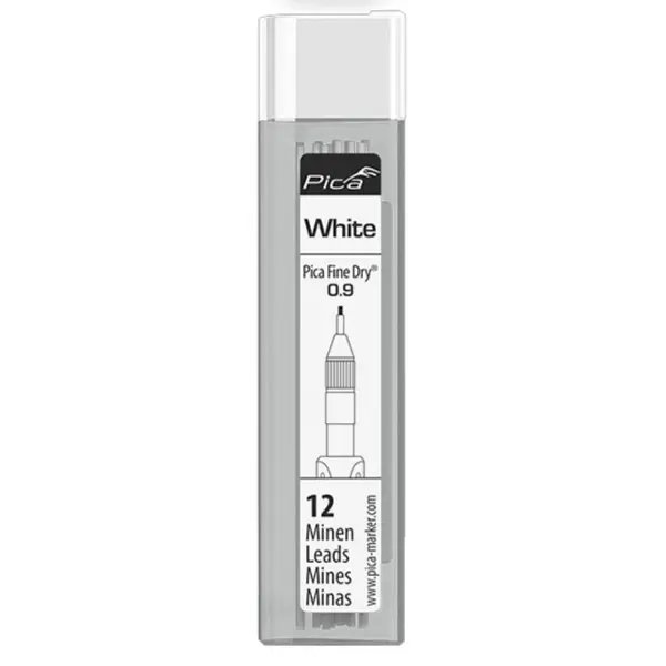 Mines de rechange Blanc 0.9mm Fine Dry Boite de 24 Pica