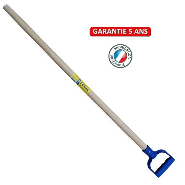 Manche 130 cm avec poignée plastique - pour poussoir à neige - bois frêne ou hêtre - PERRIN