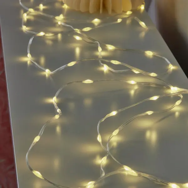 Guirlande lumineuse 100 micro LED blanc chaud 495 cm 2700K
