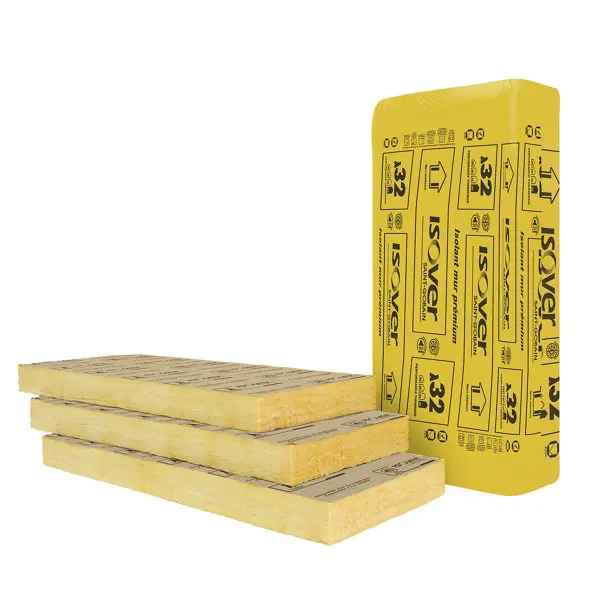 Laine de verre 120mm Mur 32 R:3,75 - 1,35m x 0,6m - 5 panneaux kraft