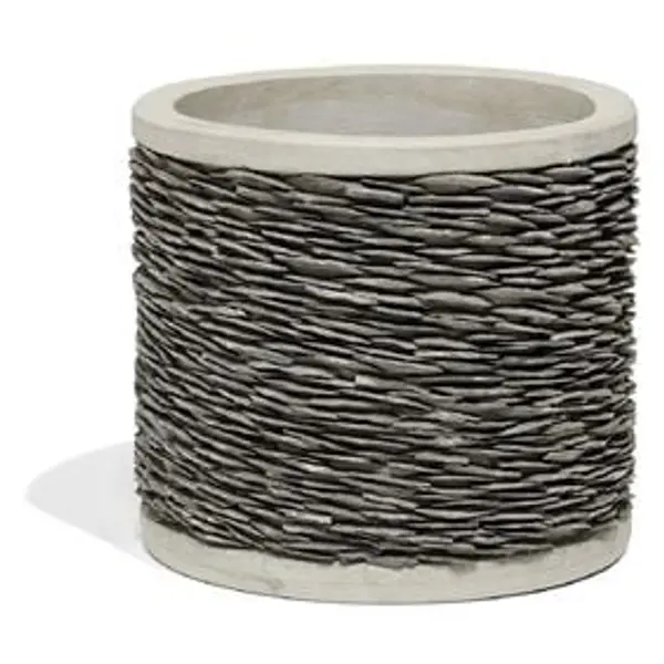 Pot ciment effet parement ardoise Ø34cm