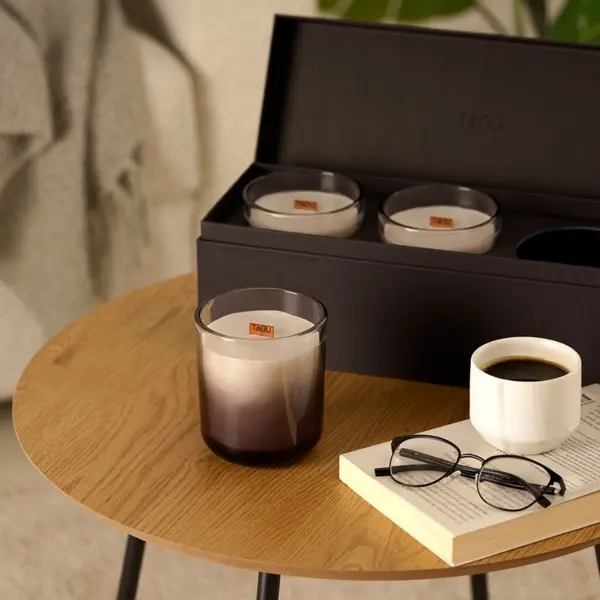 Coffret 3 grandes bougies crépitantes Candleplace - parfum feu de cheminée - autonomie 180h - TAGU