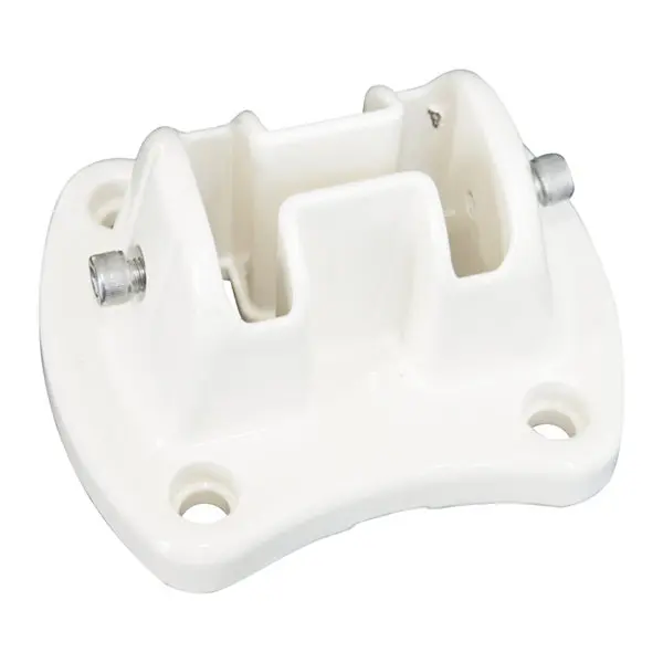 Platine de fixation pour poteau à encoche blanche