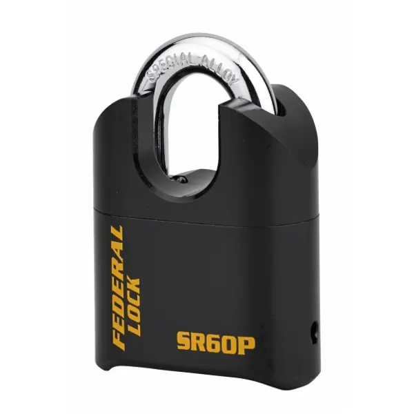 Cadenas à combinaison Fédéral Lock SRP, acier, 4 chiffres, chantier, anse acier, 62mm, noir - THIRARD