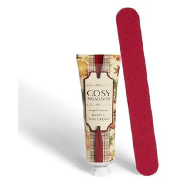 Coffret crème pour les mains orange cannelle avec lime à ongles