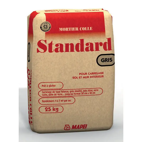 Mortier colle intérieur C1* - Gris - 25 kg