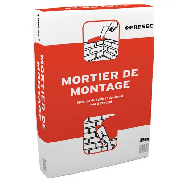 Mortier de maçonnerie gris, prêt à gâcher - sac de 35 kg