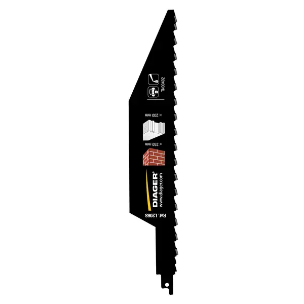 Lame scie sabre carbure pour brique/tuile - L206S