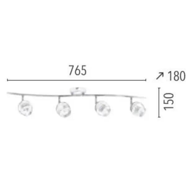 Plafonnier Chrome/Blanc Hypnos, Inclue 4xG9 28W , IP20, 230V AC, Classe I - Spot-Light