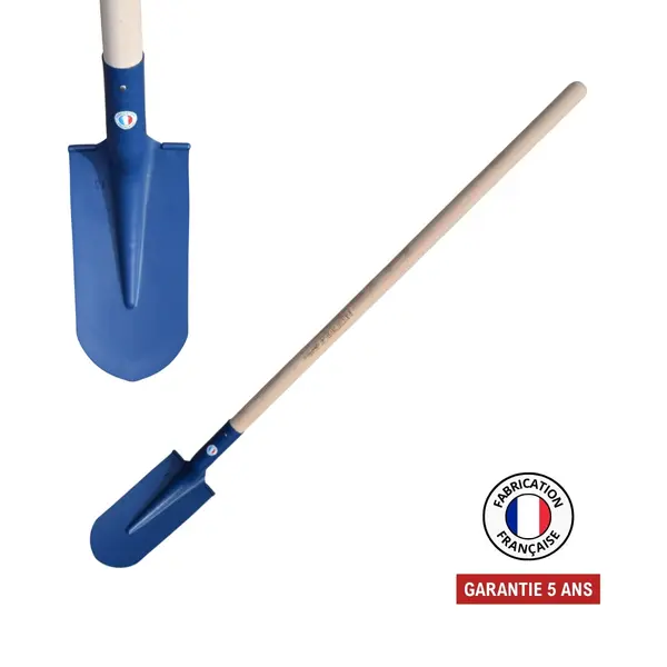 Pelle fortification 13 cm - rebords ronds soudés - manche 110 cm PEFC - outil de terrassement - PERRIN
